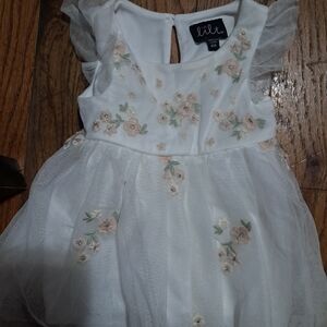 Lilt White Floral Kids Dress